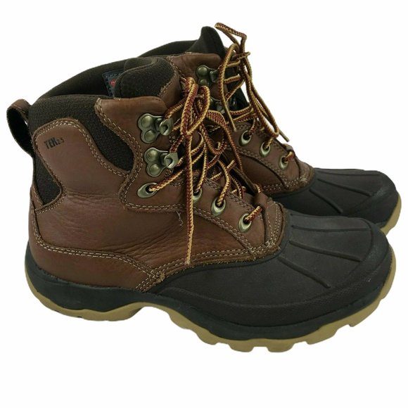 LL Bean Hiking Outdoor Leather Boots Brown Duck Boots Women's 8 Medium - Picture 8 of 11